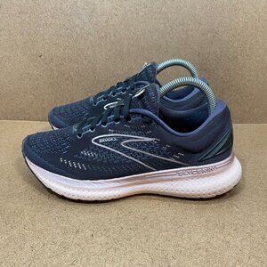 Brooks Glycerin 19 Womens Running Shoes Size 8 Wide Navy & Pink Breathable Mesh